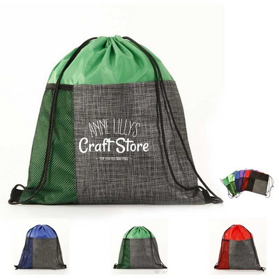 Etched Pocket Drawstring Bag
